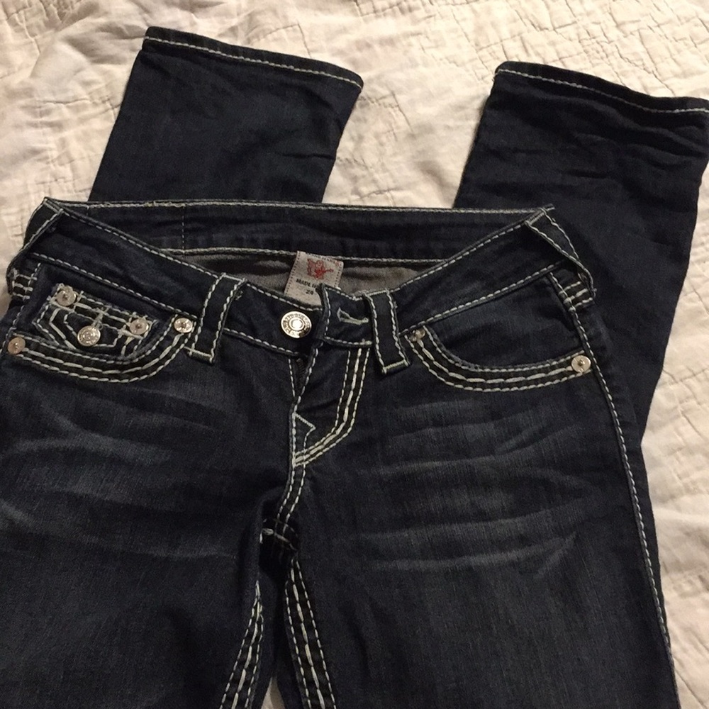 True Religion Women’s Straight White Stitch Sz 24
